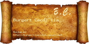 Burgert Cecília névjegykártya